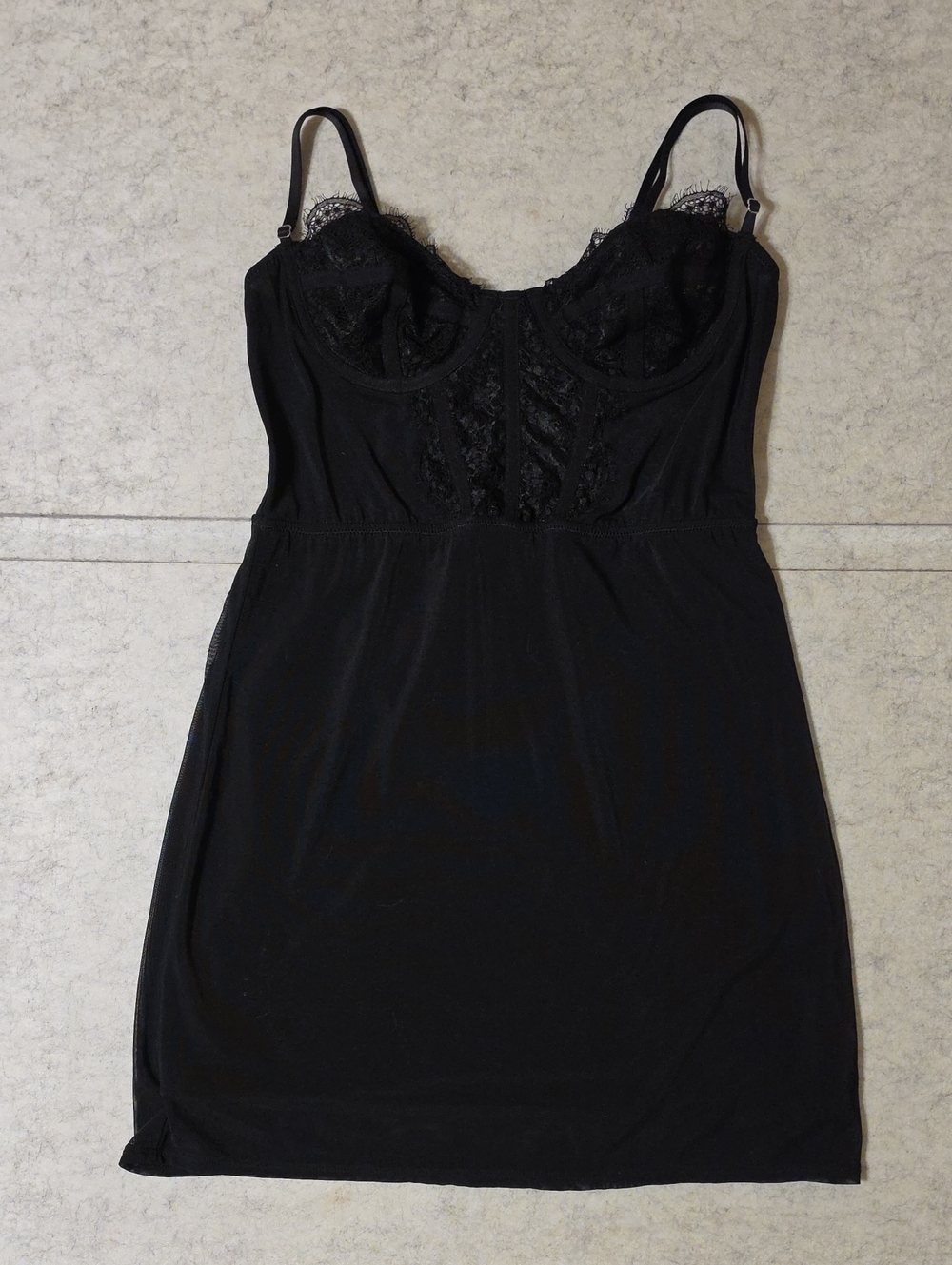 Urban Outfitters Modern Love Black Lace Bustier Mini Dress Size Medium